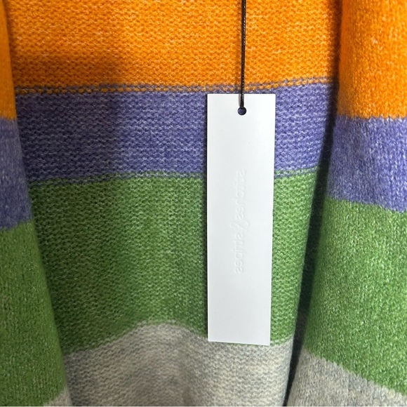 Stitches & Stripes Ultra Soft Multi Colored Striped Duster Cardigan Waist tie - Picture 11 of 16